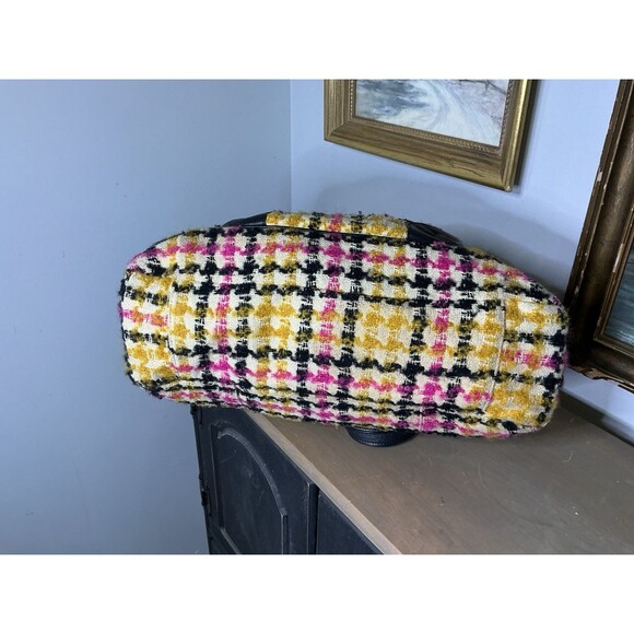 Coach Daisy Wool Tweed Plaid Emma Large Tote - Picture 2 of 9